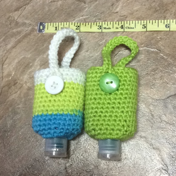 Green blue & white hand sanitizer holder 2 pack - Picture 5 of 5